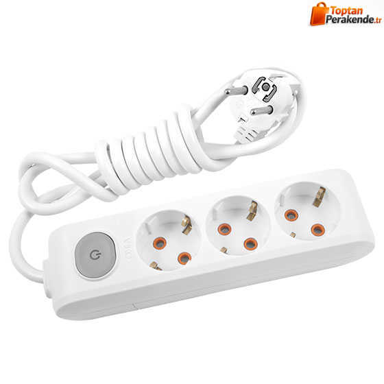 Viko Multi-Let Üçlü Grup Priz Anahtarlı Topraklı 2 Metre Beyaz (Çocuk Korumalı) 90117302